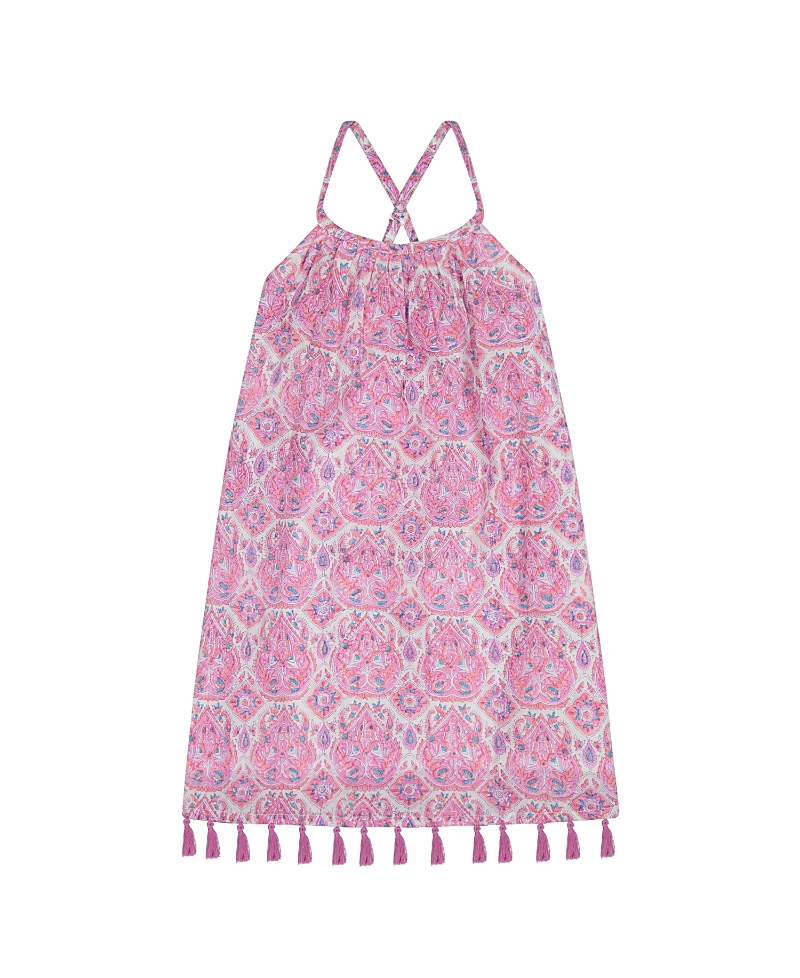Mer St. Barth Mini Chantal Girl's Sundress Pink Paisley