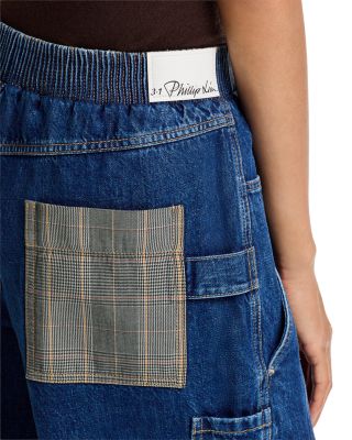 Denim Patchwork Pull On Pants