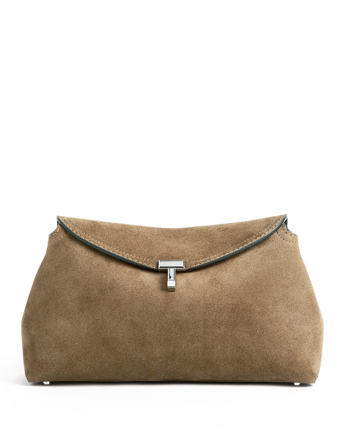 T-Lock Suede Convertible Clutch in Tobacco