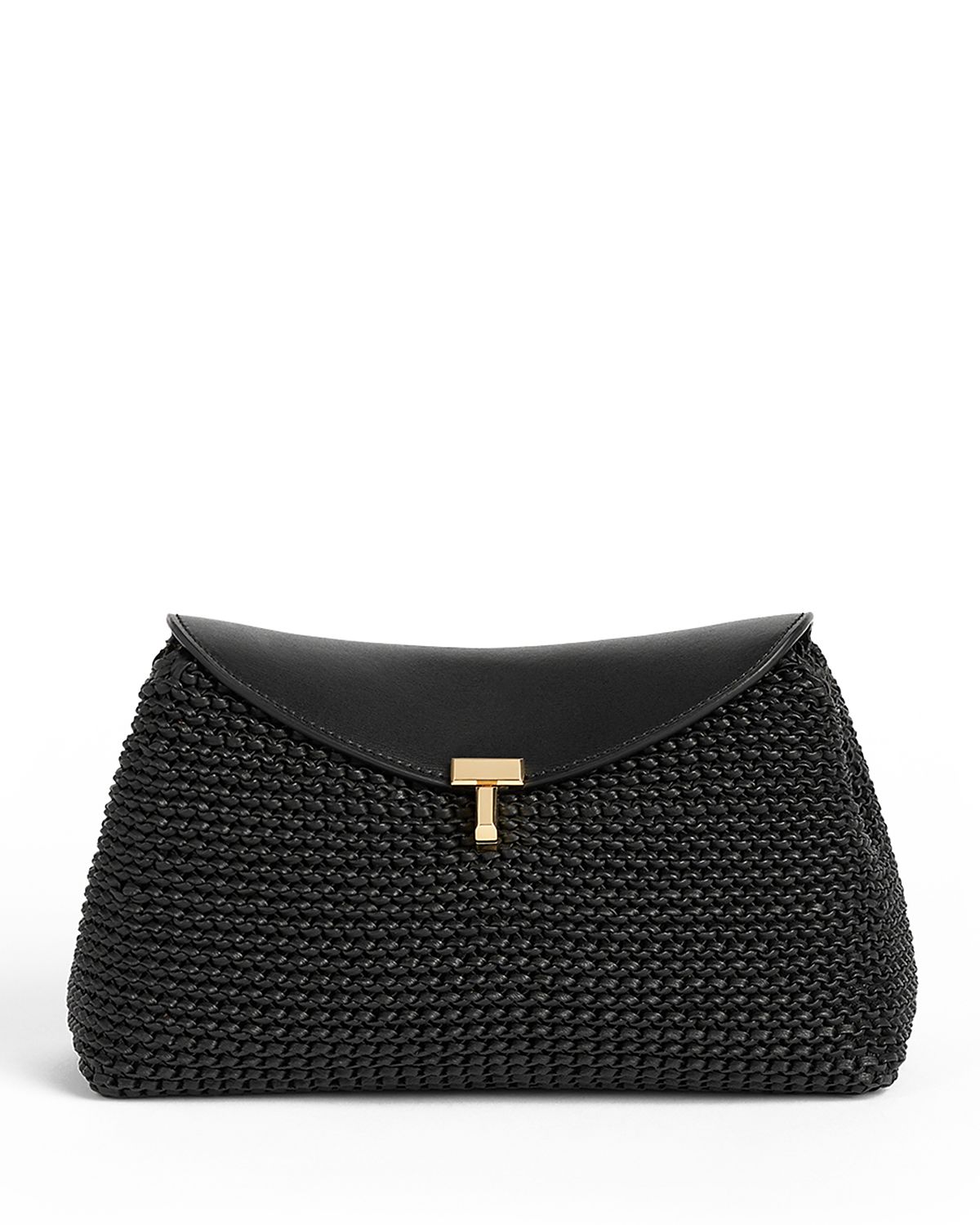 Toteme T-Lock Woven Leather Convertible Clutch