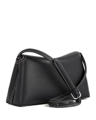 T-Lock Grained-Leather Convertible Top Handle Bag in Black