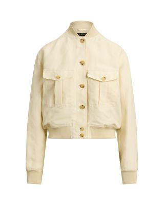 Linen Blend Bomber Jacket