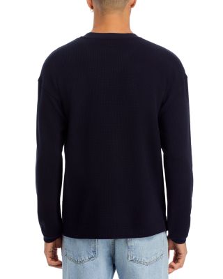 Cotton Waffle Textured Long Sleeve Tee