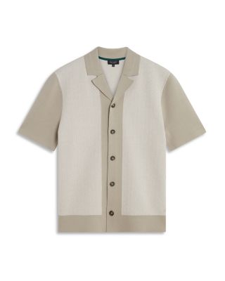 Padrig Herringbone Knit Colorblocked Shirt