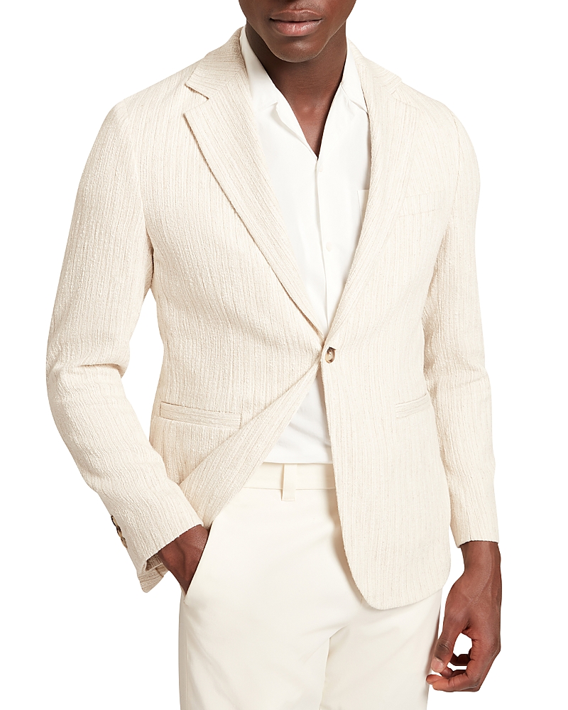 Ted Baker Rusticj Regular Fit Textured Boucle Cotton Blend Blazer In Orange