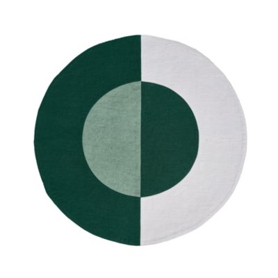 Bauhaus Embroidered Linen Round Placemats, Set of 4