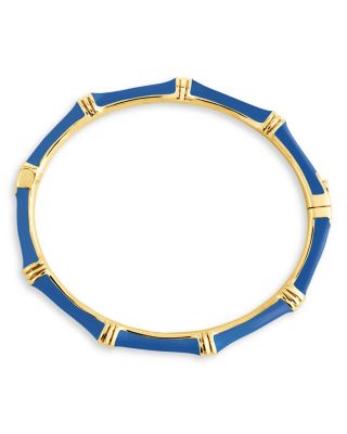 Enamel Bamboo Shaped Hinge Bangle Bracelet
