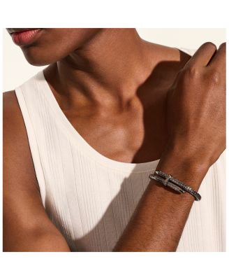 Black Rhodium Plated Sterling Silver Spear Flex Bracelet 