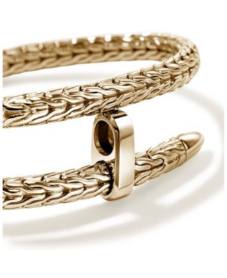 14K Yellow Gold Spear Flex Cuff Bypass Bracelet