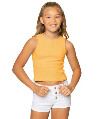 Girls' Ribbed Crop Sports Tank Top - Big Kid