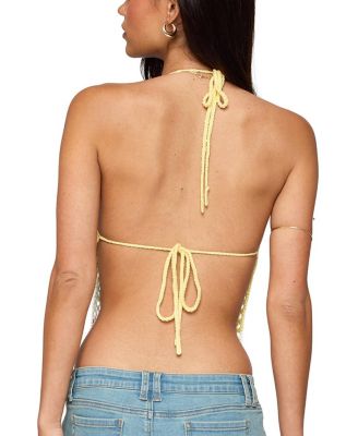 Miel Crochet Backless Halter Top