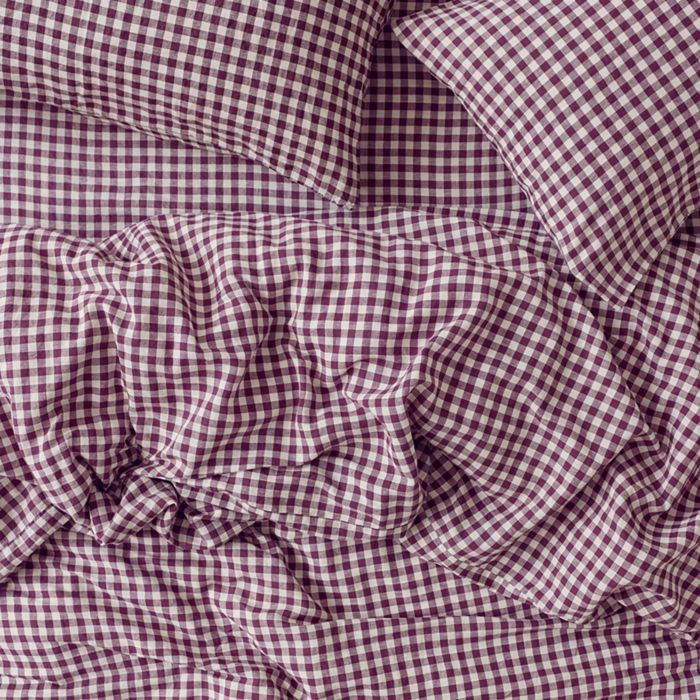 Gingham Linen Duvet Cover, Twin