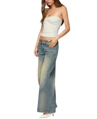 Washed Low Rise Baggy Medium Rinse Wash Jeans