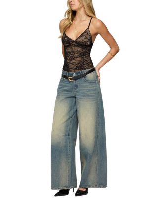  Nolyn Sheer Lace V Neck Bodysuit