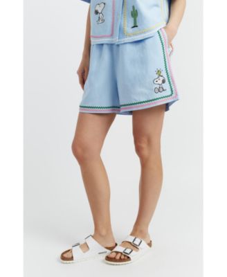 Women's Linen Cotton Peanuts Vacation Shorts