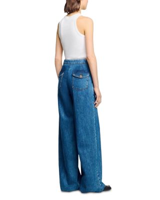 Mid Rise Wide Leg Jeans in Blue Jean
