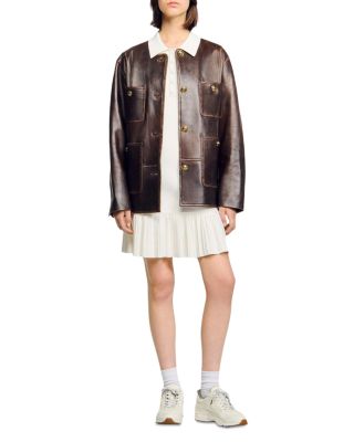 Polo Collar Pleated Mini Dress