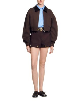 Cropped Zippered Sweatshirt