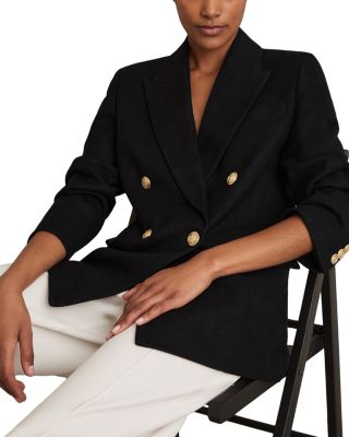 Petite Eden Double Breasted Oversized Linen Blend Blazer