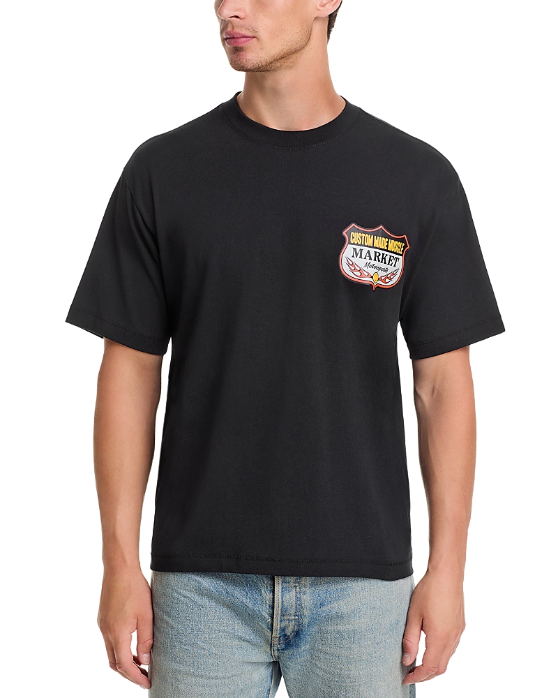 Market Smiley Burnt Rubber Graphic Tee In Black