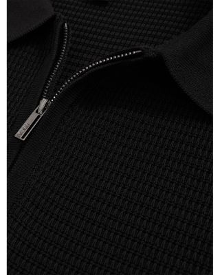 Textured Quarter Zip Polo Shirt