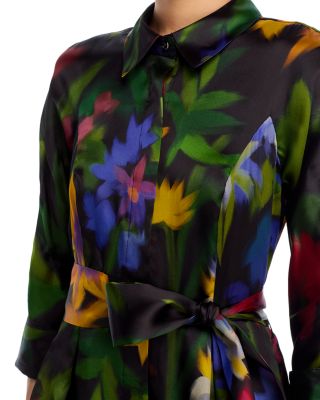 Floral Print Organza Gown 