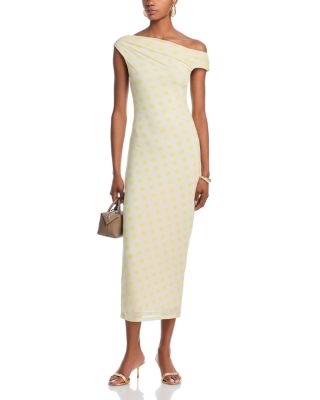 Holden Asymmetric Neck Yellow Dress