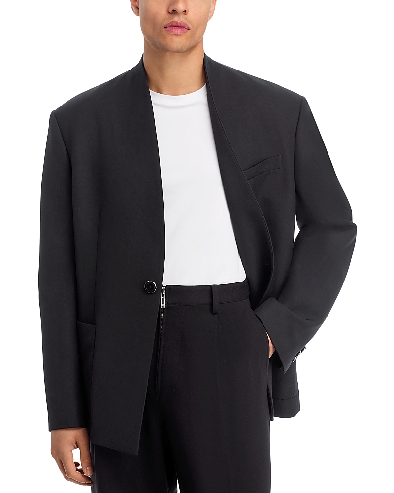 Helmut Lang Collarless Relaxed Fit Blazer In Black