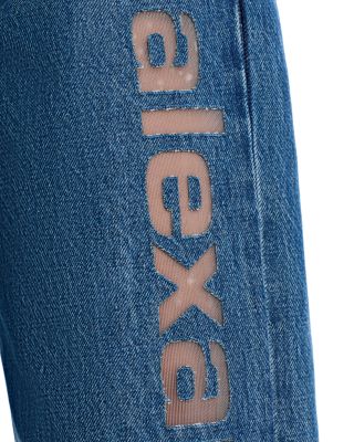 EZ Mid Rise Logo Straight Jeans in Vintage Light Indigo