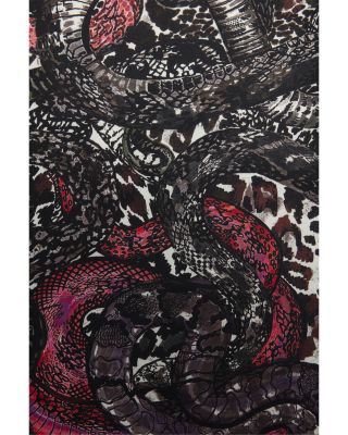 Snake Print Mixed Silk Square Scarf
