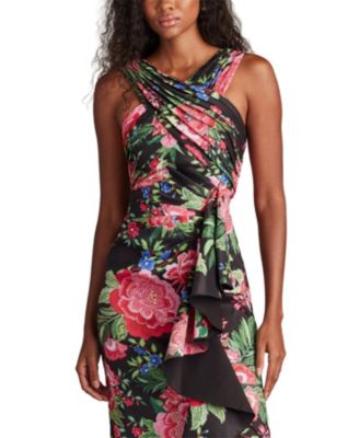 Elarra Floral Waterfall Flounce Gown