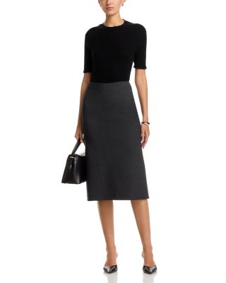 Platinum Wool Blend Ribbed Elbow Sleeve Sweater