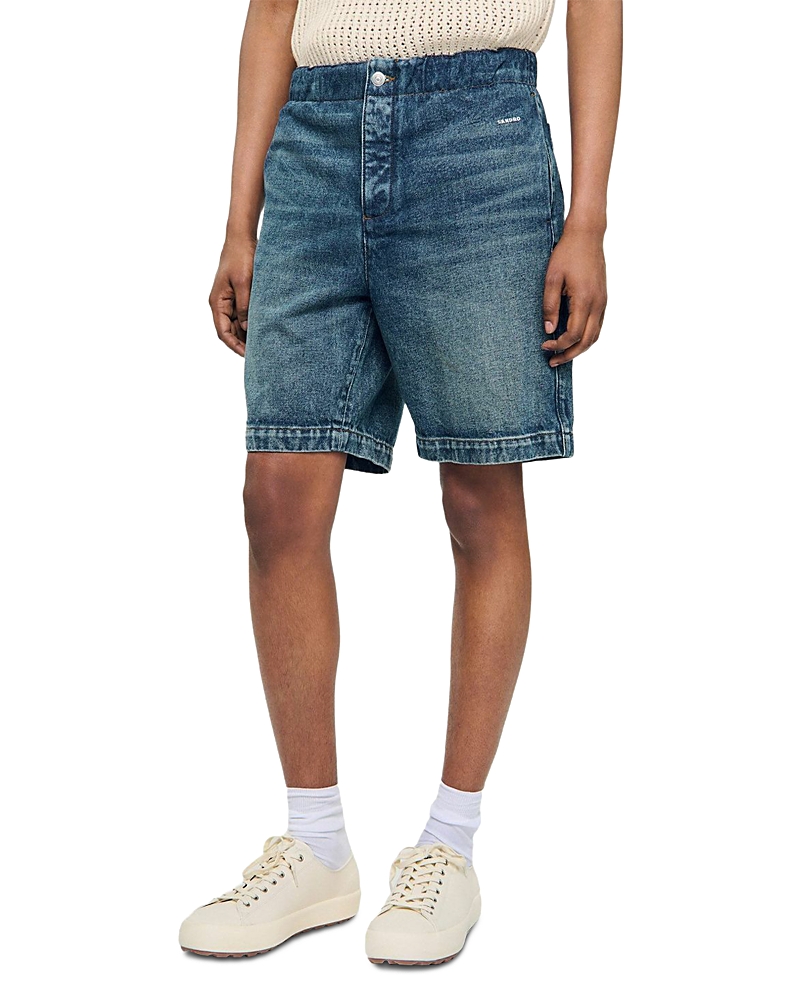 Sandro Denim 11 Shorts In Blue
