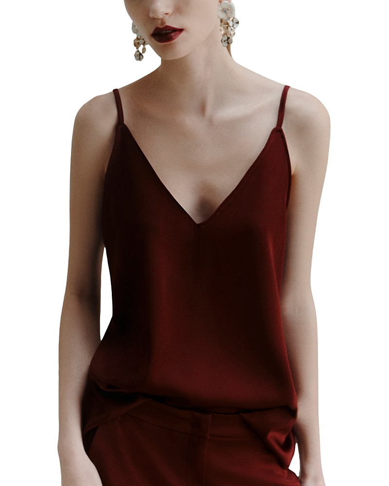 Marella Satin Camisole Top In Red