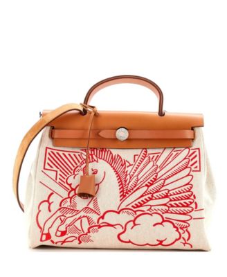 Pre-Owned HERMÈS - 31 Herbag Zip Pegase Pop Toile and Leather