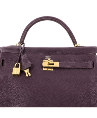 Kelly 32 Handbag Purple Togo with Gold Hardware
