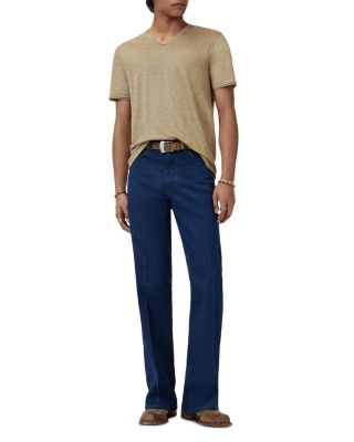 Wooster Slim Fit V Neck Linen Tee  