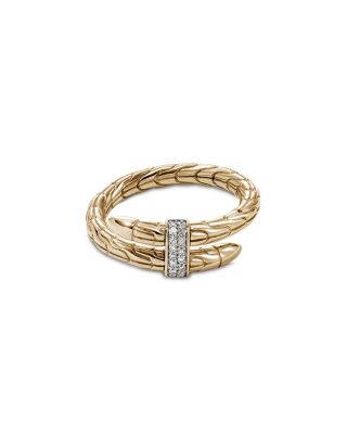 14K Yellow Gold Diamond Spear Ring
