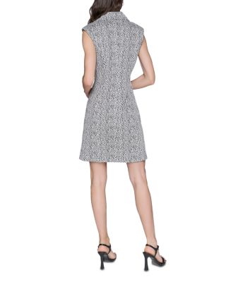 Abstract Jacquard Jacket Dress