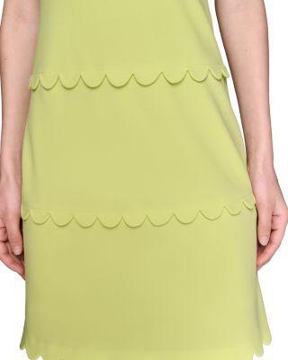 Scallop Trim Scuba Mini Dress