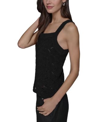 Fan Detail Sweater Tank Top