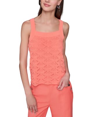 Fan Detail Sweater Tank Top