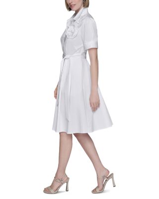 Flower Corsage Shirtdress