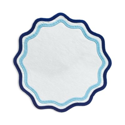 Colorblock Embroidered Linen Placemats, Set of 4