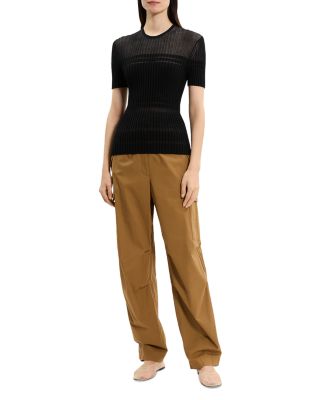 Sheer Stripe Crewneck Tee