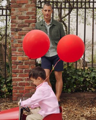 Textured Stripe Camp Shirt