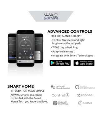 Smart Fans Gage 52in Selectable 2700-3000-4000-5000K LED Indoor or Outdoor Smart Home Ceiling Fan