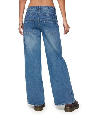 Abel Layered Look Low Rise Jeans in Denim Wash
