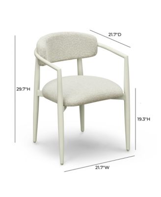 Annika Textured Fabric Outdoor Dining Arm Chair