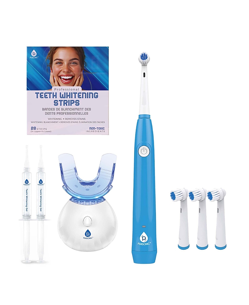 Pursonic Ultimate Teeth Whitening & Oral Care Bundle - Led Whitening Kit, Whitening Strips, & Usb Electric To In Multi